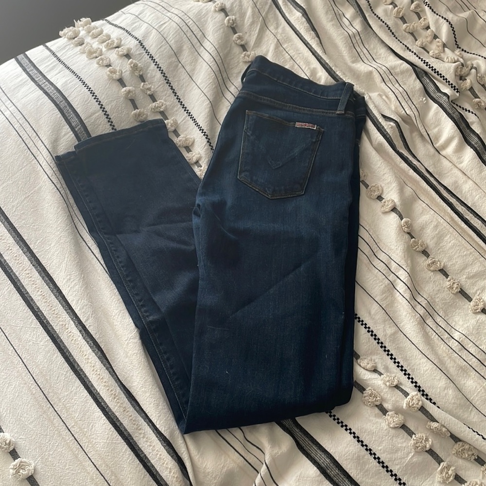 Straight leg dark wash Hudson jeans